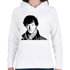 PRINTFASHION Sherlock Holmes - Női kapucnis pulóver - Fehér