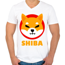PRINTFASHION shiba02 - Férfi V-nyakú póló - Fehér