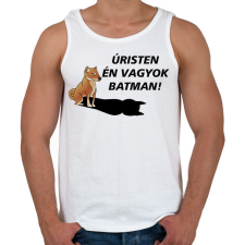 PRINTFASHION Shiba Batman meme - Férfi atléta - Fehér atléta, trikó