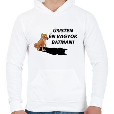 PRINTFASHION Shiba Batman meme - Férfi kapucnis pulóver - Fehér