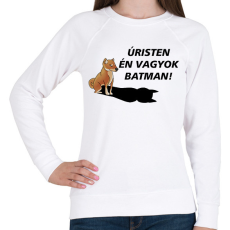 PRINTFASHION Shiba Batman meme - Női pulóver - Fehér