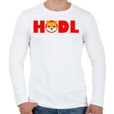 PRINTFASHION Shiba hodl - Férfi hosszú ujjú póló - Fehér