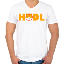 PRINTFASHION Shiba hodl - Férfi V-nyakú póló - Fehér férfi póló