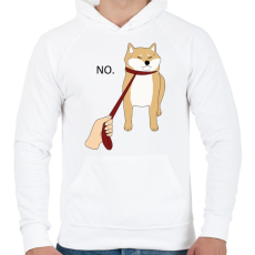 PRINTFASHION Shiba inu NEM sétál - Férfi kapucnis pulóver - Fehér