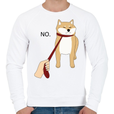 PRINTFASHION Shiba inu NEM sétál - Férfi pulóver - Fehér