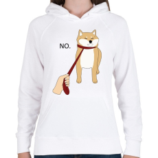 PRINTFASHION Shiba inu NEM sétál - Női kapucnis pulóver - Fehér