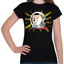 PRINTFASHION SHIBA TO THE MOON - Női póló - Fekete női póló