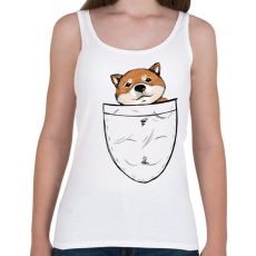 PRINTFASHION Shiba zsebminta - Női atléta - Fehér