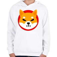 PRINTFASHION Shibacoin - Gyerek kapucnis pulóver - Fehér