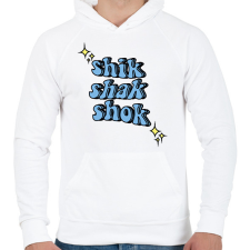 PRINTFASHION Shik Shak Shok - Férfi kapucnis pulóver - Fehér férfi pulóver, kardigán