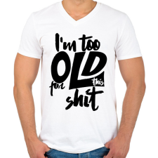 PRINTFASHION Shit 1 - Férfi V-nyakú póló - Fehér férfi póló