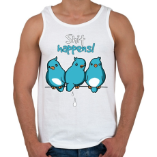 PRINTFASHION Shit happens - történnek szar dolgok - Férfi atléta - Fehér