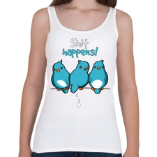 PRINTFASHION Shit happens - történnek szar dolgok - Női atléta - Fehér női trikó