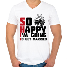 PRINTFASHION Shit - legénybúcsú - Férfi V-nyakú póló - Fehér
