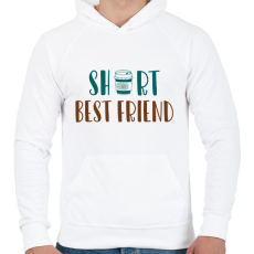 PRINTFASHION Short best friend - Férfi kapucnis pulóver - Fehér