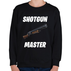 PRINTFASHION Shotgun Master - Fortnite (Fehér) - Gyerek pulóver - Fekete
