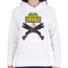 PRINTFASHION Shotguns Fortnite - Női kapucnis pulóver - Fehér női pulóver, kardigán