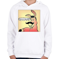 PRINTFASHION Shrek - szamár - Gyerek kapucnis pulóver - Fehér