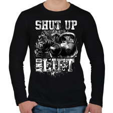PRINTFASHION Shut up and lift - Férfi hosszú ujjú póló - Fekete férfi póló