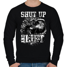 PRINTFASHION Shut up and lift - Férfi pulóver - Fekete