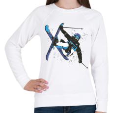 PRINTFASHION Síelés - Női pulóver - Fehér
