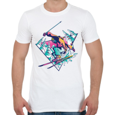 PRINTFASHION Síelő - Férfi póló - Fehér férfi póló