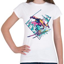 PRINTFASHION Síelő - Női póló - Fehér női póló