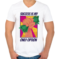 PRINTFASHION Siker az egyetlen opció - Férfi V-nyakú póló - Fehér