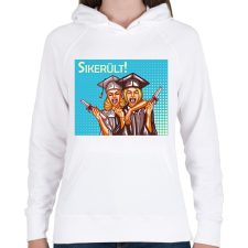 PRINTFASHION Sikerült - Popart - Női kapucnis pulóver - Fehér női pulóver, kardigán