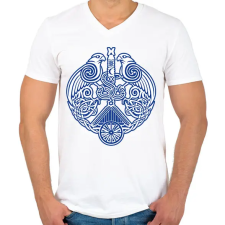 PRINTFASHION Siklód címer 1 - Férfi V-nyakú póló - Fehér férfi póló