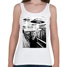 PRINTFASHION Sikoly macska - Női atléta - Fehér női trikó