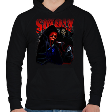 PRINTFASHION Sikoly - Scream - Férfi kapucnis pulóver - Fekete férfi pulóver, kardigán