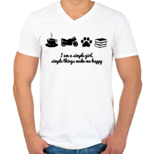 PRINTFASHION simlpe things - Férfi V-nyakú póló - Fehér férfi póló