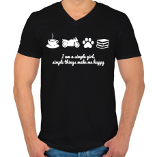 PRINTFASHION simlpe thingsf - Férfi V-nyakú póló - Fekete