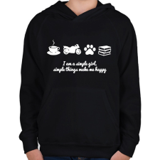 PRINTFASHION simlpe thingsf - Gyerek kapucnis pulóver - Fekete gyerek pulóver, kardigán