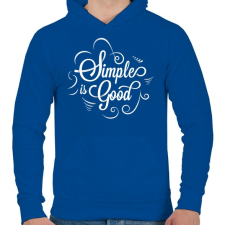 PRINTFASHION Simple is good. - Férfi kapucnis pulóver - Királykék férfi pulóver, kardigán