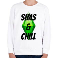 PRINTFASHION Sims&chill - Gyerek pulóver - Fehér