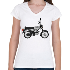 PRINTFASHION simson - Női V-nyakú póló - Fehér