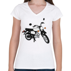 PRINTFASHION simson - Női V-nyakú póló - Fehér