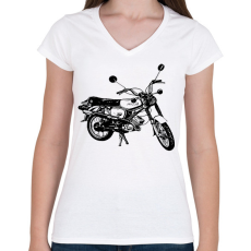 PRINTFASHION simson - Női V-nyakú póló - Fehér