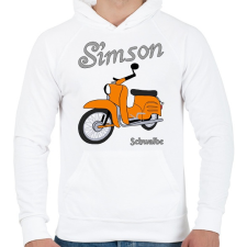 PRINTFASHION Simson schwalbe - Férfi kapucnis pulóver - Fehér férfi pulóver, kardigán