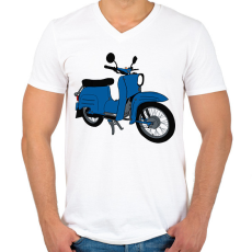 PRINTFASHION Simson Schwalbe - Férfi V-nyakú póló - Fehér