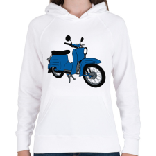 PRINTFASHION Simson Schwalbe - Női kapucnis pulóver - Fehér női pulóver, kardigán