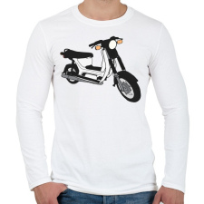 PRINTFASHION Simson sr50 - Férfi hosszú ujjú póló - Fehér férfi póló