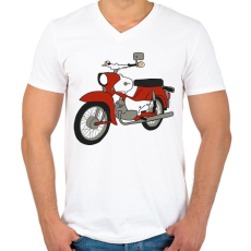 PRINTFASHION Simson Star - Férfi V-nyakú póló - Fehér