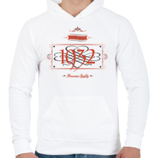 PRINTFASHION since-1932-red-black - Férfi kapucnis pulóver - Fehér férfi pulóver, kardigán