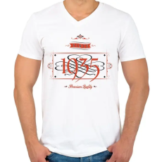 PRINTFASHION since-1935-red-black - Férfi V-nyakú póló - Fehér