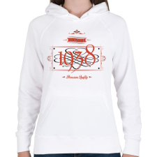 PRINTFASHION since-1938-red-black - Női kapucnis pulóver - Fehér női pulóver, kardigán