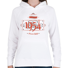 PRINTFASHION since-1954-red-black - Női kapucnis pulóver - Fehér női pulóver, kardigán