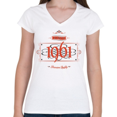 PRINTFASHION since-1961-red-black - Női V-nyakú póló - Fehér